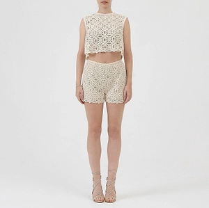 Crochet High-Waist Shorts
