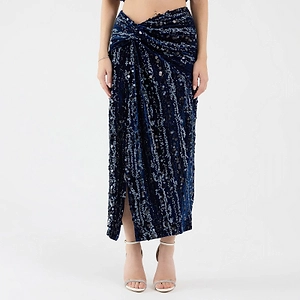 Sabina Musayev Draped Sequinned Skirt