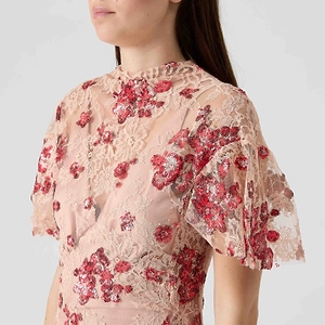 Sabina Musayev Floral Lace Maxi Dress