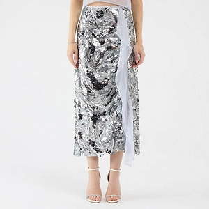 Sequinned Tulle Midi Skirt