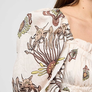 Smocked Floral Midi Dress