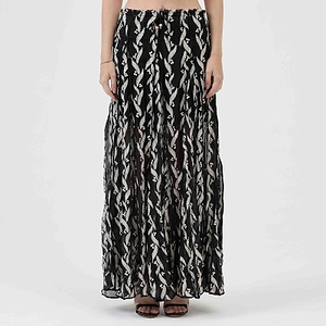 Sabina Musayev Textured Print Maxi Skirt