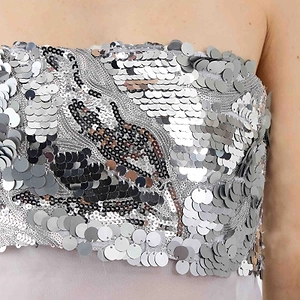 Sabina Musayev Sequined Strapless Crop Top
