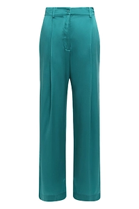 Emerson High-Waist Silk Pants
