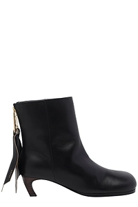 Sacai Back Zip Mid Heel Ankle Boots