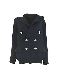 Sacai Double-Breasted Hooded Coat