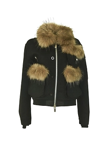 Sacai Fur Trim Short Coat