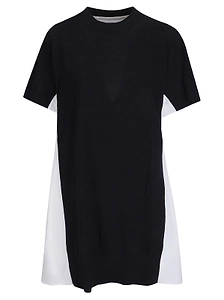 Sacai Short Sleeve Crewneck Dress