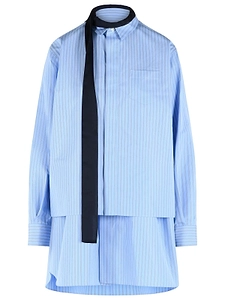 Sacai Striped Scarf-Detail Mini Dress