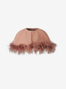 Feather-Trim Cape