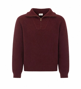 Saint Laurent Ribbed Half Zip Knitted Sweater