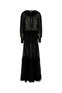 Saint Laurent Ruffled Long-Sleeved Dress