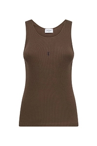 Saint Laurent Ribbed Logo Knitted Top