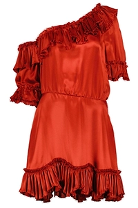 Saint Laurent Ruffled One-Shoulder Dress