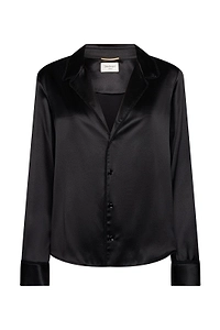 Saint Laurent Satin Button-Up Blouse