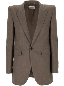 Saint Laurent Single-Breasted Long Jacket