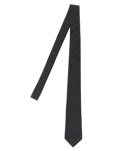 Saint Laurent Striped Jacquard Tie