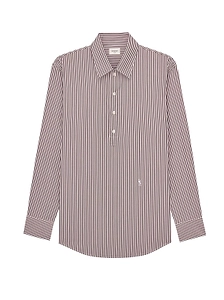 Saint Laurent Striped Logo Shirt