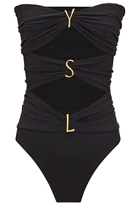Saint Laurent Ysl Strapless Swimsuit
