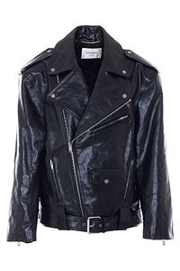 Saint Laurent Zip Detailed Biker Jacket