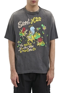 Saint Michael Graphic Printed Crewneck T-Shirt