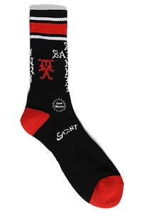 Saint Mxxxxxx Logo Graphic Striped Socks