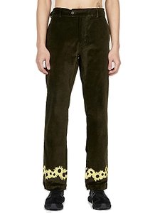 Saintwoods Floral Printed Straight-Leg Velvet Pants
