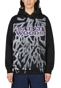 Saintwoods Lightning Logo Printed Drawstring Hoodie