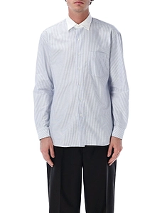 Salvatore Piccolo Alberto Contrast Collar Stripe Shirt