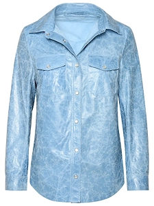 Salvatore Santoro Ruffled Effect Leather Shirt