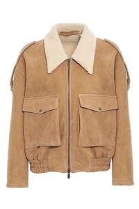 Shearling Detailed Zip-Up Jacket