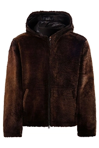Salvatore Santoro Shearling Zip Hooded Jacket
