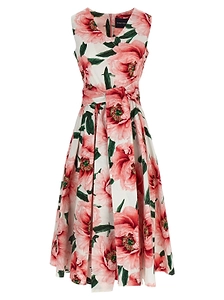 Samantha Sung Abelia Floral Belted Midi Dress