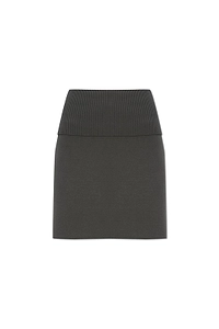 Ribbed A-Line Knitted Skirt