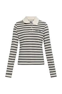 SamsØE SamsØE Sadonell Stripe Long Sleeved Polo Top