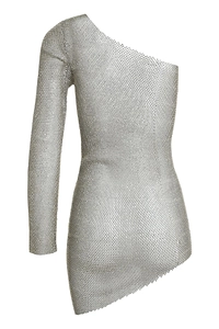 Santa Brands One-Shoulder Mesh Knitted Dress
