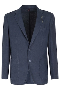 Santaniello Single-Breasted Patch-Pocket Blazer