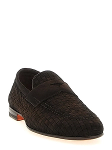 Santoni Carlo Woven Penny Loafers