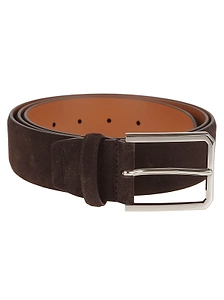 Santoni Logo Debossed Buckle Belt
