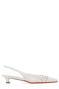 Santoni Luce Woven Slingback Heeled Pumps
