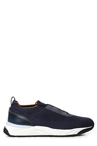 Santoni Mesh Panel Slip-On Sneakers