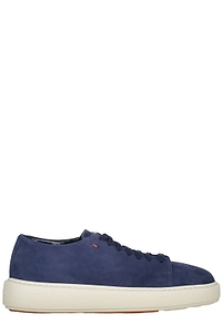 Santoni Minimal Suede Low-Top Sneakers