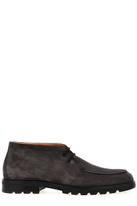 Santoni Rock Almond Toe Lace-Up Boots