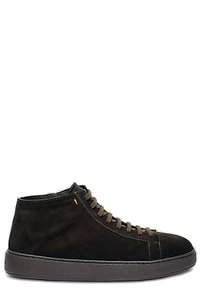 Santoni Round Toe Lace-Up Sneakers