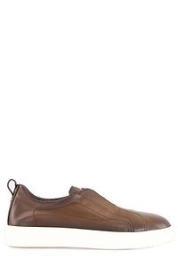 Santoni Round Toe Slip-On Sneakers