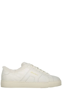 Santoni Shearling-Trim Low-Top Sneakers