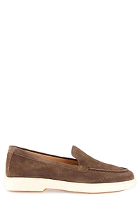 Santoni Yalta Almond Toe Slip-On Loafers
