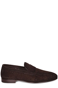 Santoni Woven Penny Loafers