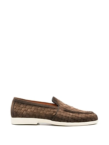 Santoni Woven Slip-On Loafers