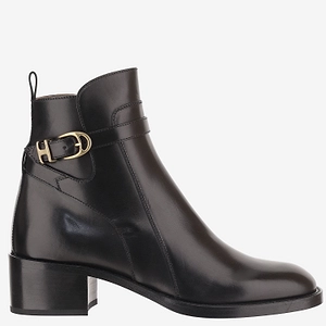 Buckled Block-Heel Ankle Boots